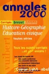 Annales 2000 - Histoire - Géographie (Corrigés)