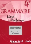 Grammaire 4ème : livre du professeur