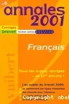 Annales 2001 - Français (corrigés)